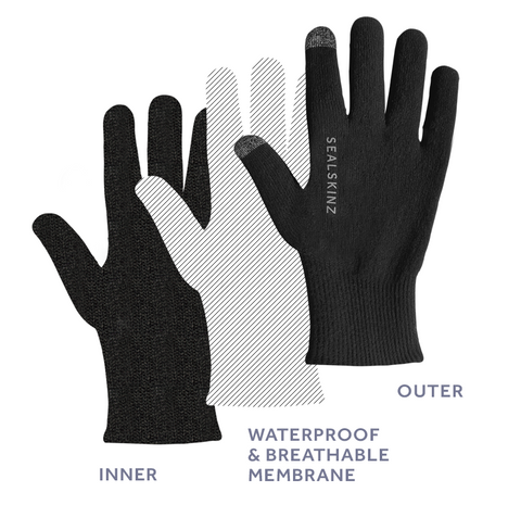 Gants longs imperméables Sealskinz Cycle