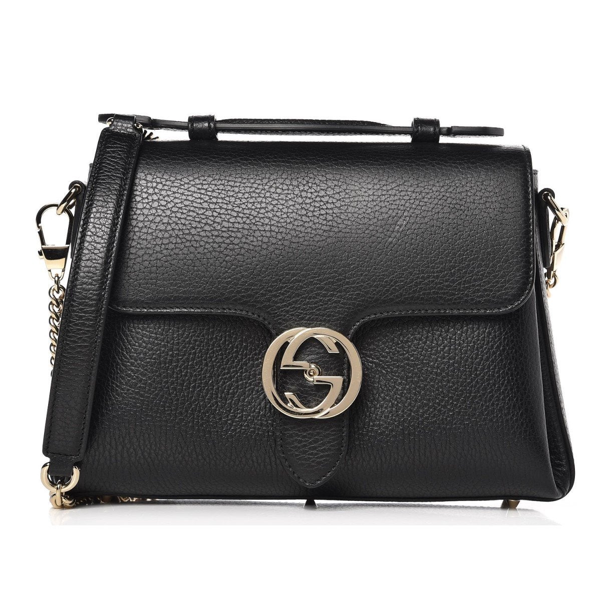 Gucci Interlocking G Black Leather 