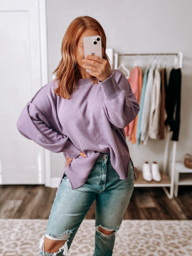 Lavender Drop Shoulder Sweater