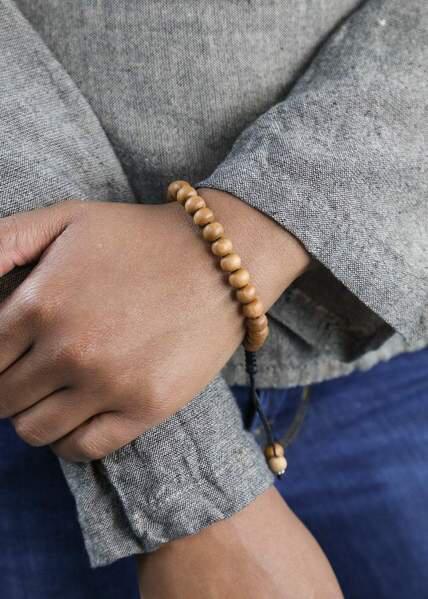 Red Sandalwood Bracelet  IV  Rudraksha Ratna