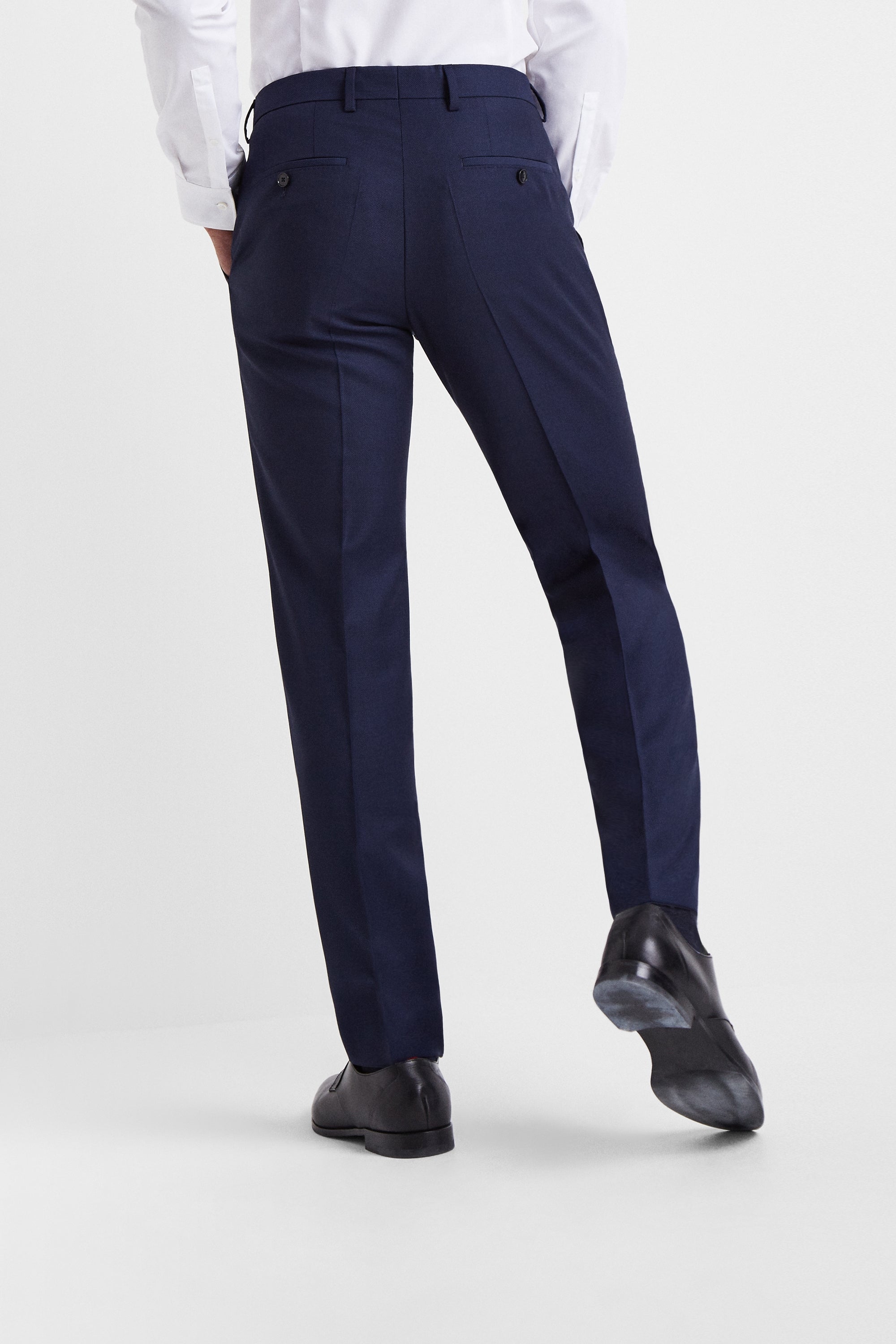 HUGO BY HUGO BOSS | Slim Fit Navy Birdseye Trousers | Moss Box