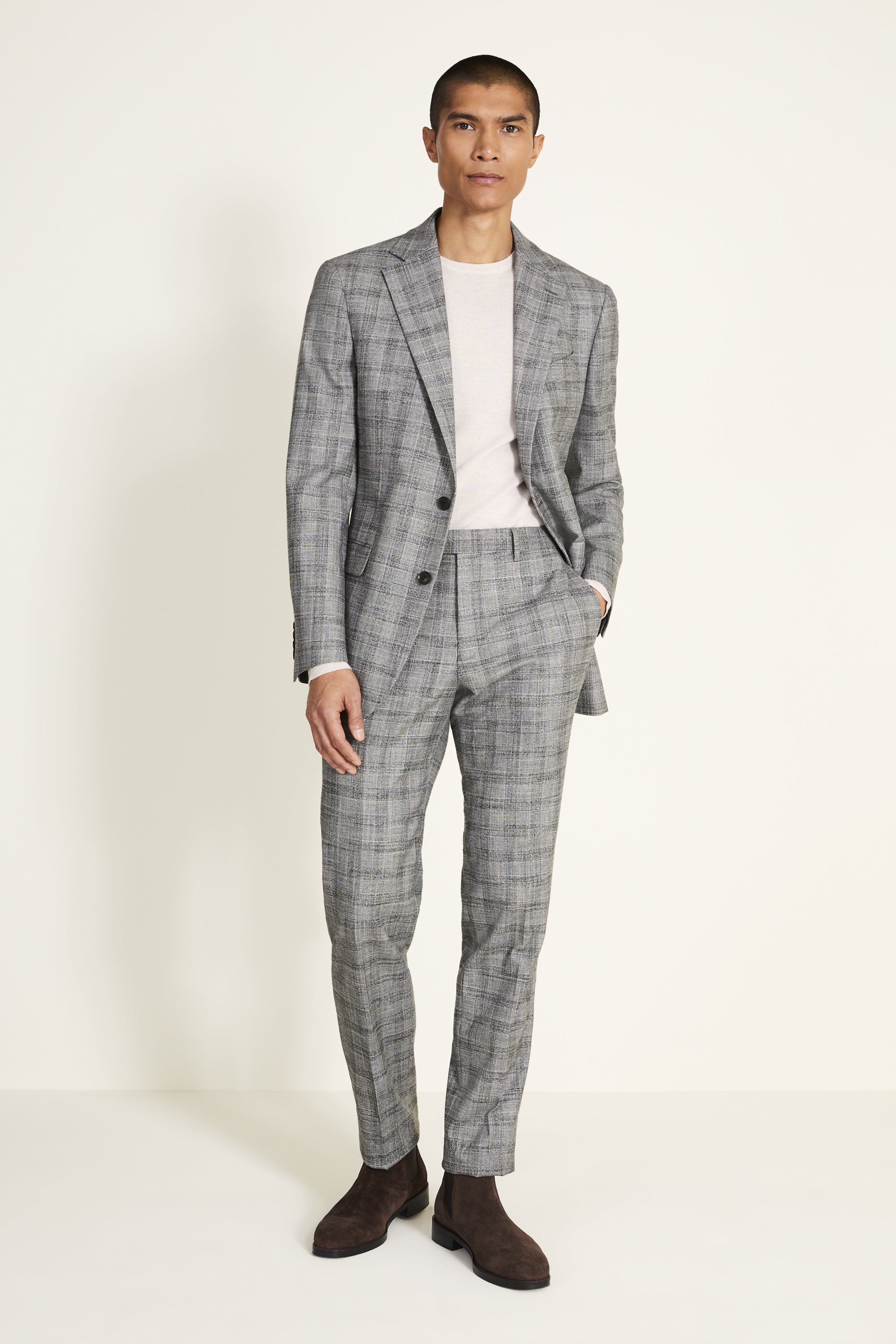 MOSS 1851 | Tailored Fit Black & White Check Jacket | Moss Box