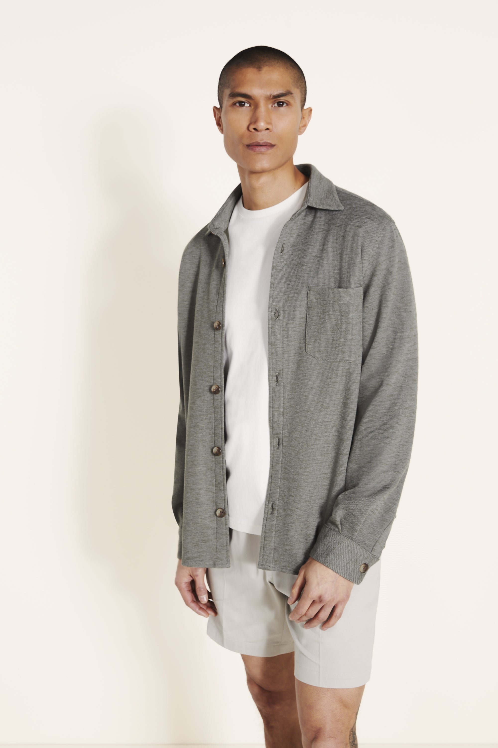 MB BY MOSS BROS | Sage Knit Overshirt | Moss Box