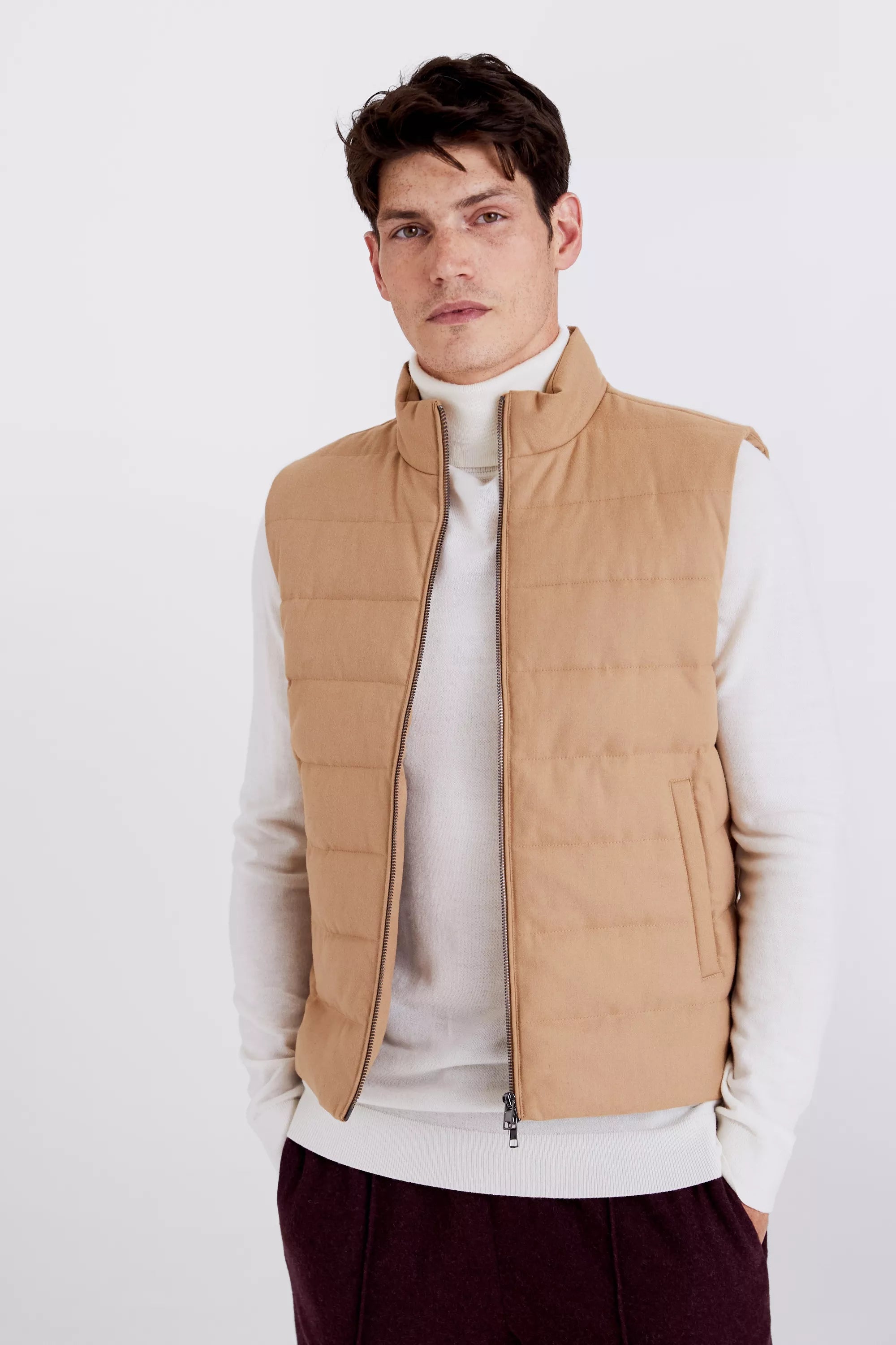 MOSS | Camel Flannel Gilet | Moss Box