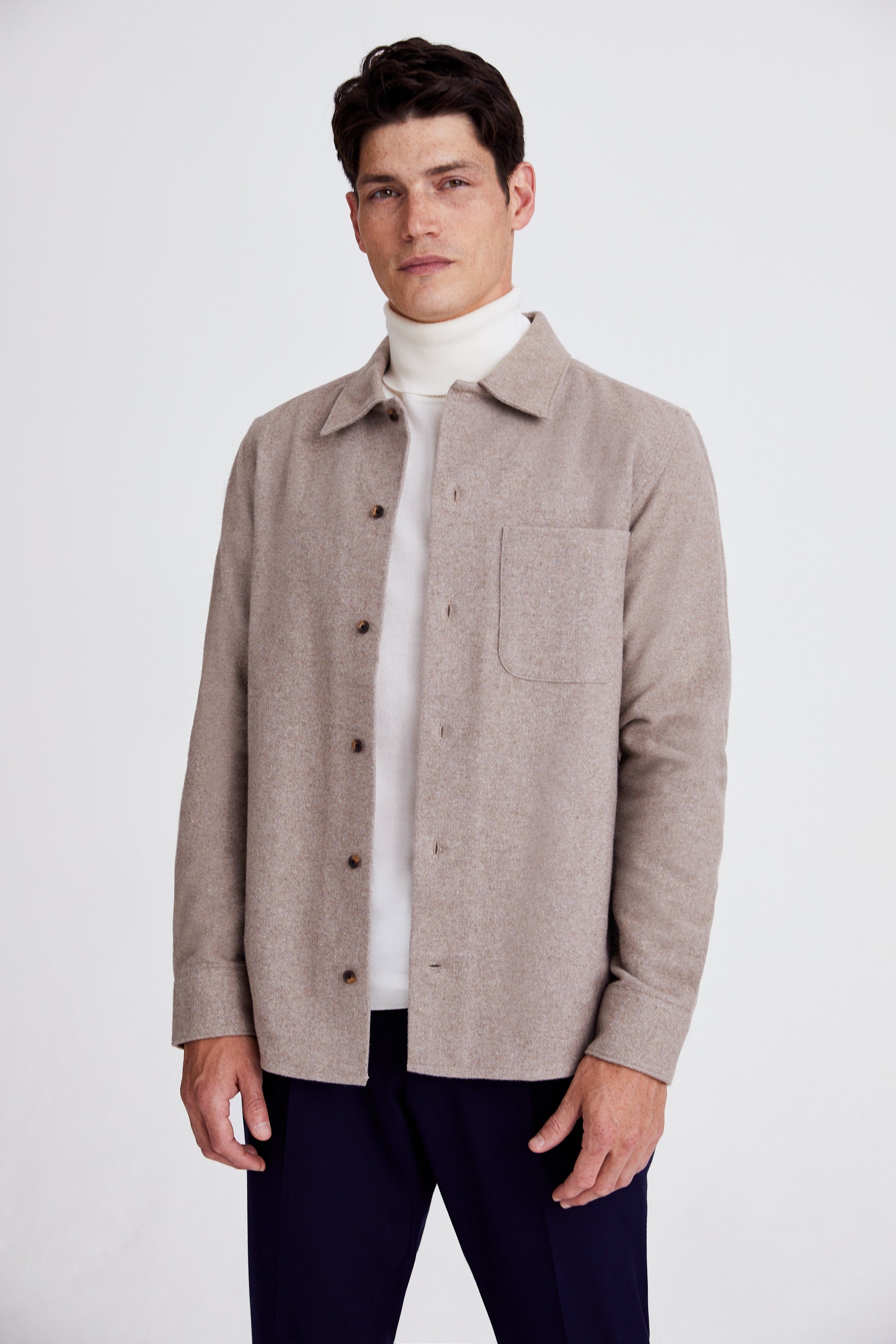 MOSS | Tailored Fit Oatmeal Overshirt | Moss Box