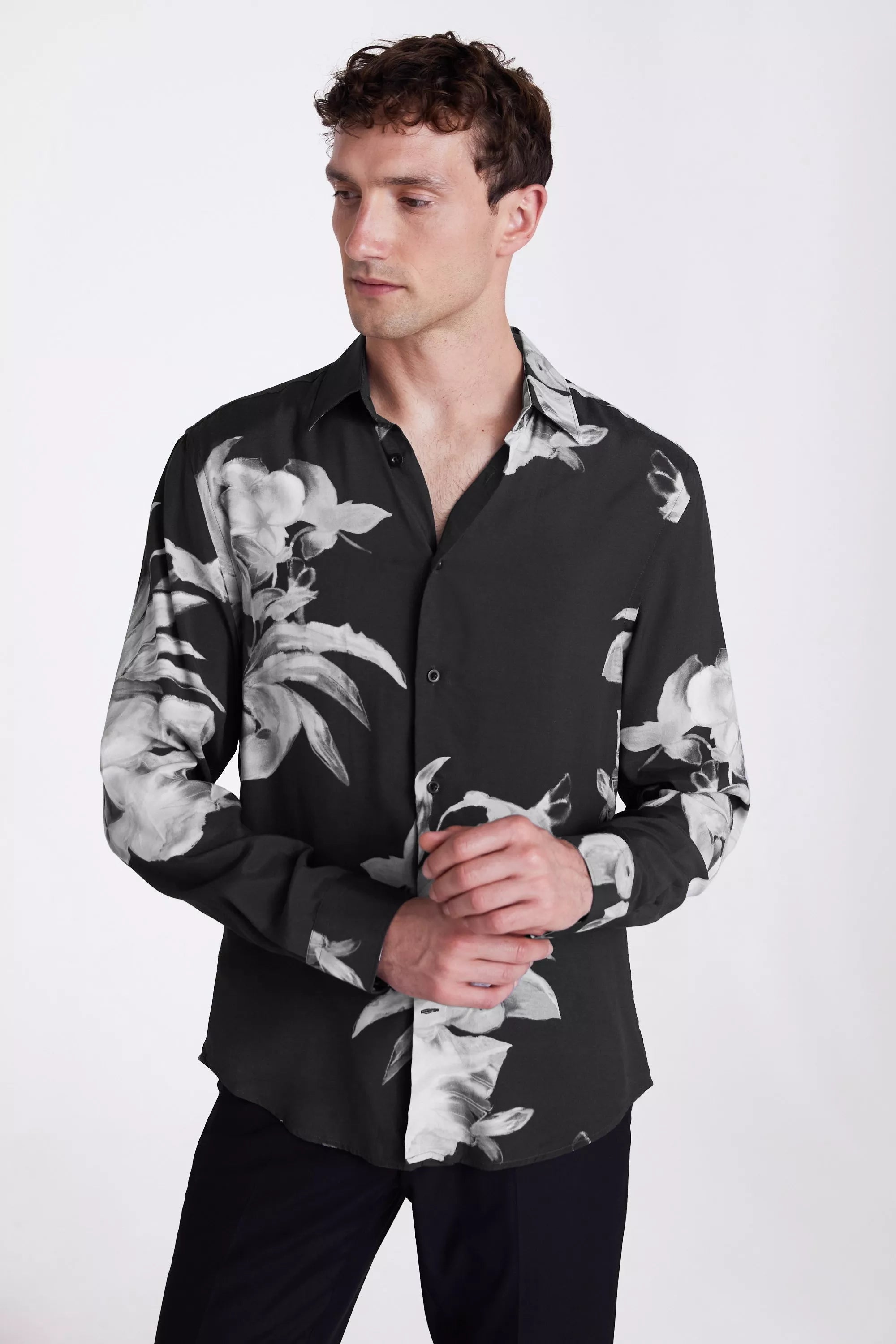 MOSS | Black And Grey Floral Shirt | Moss Box