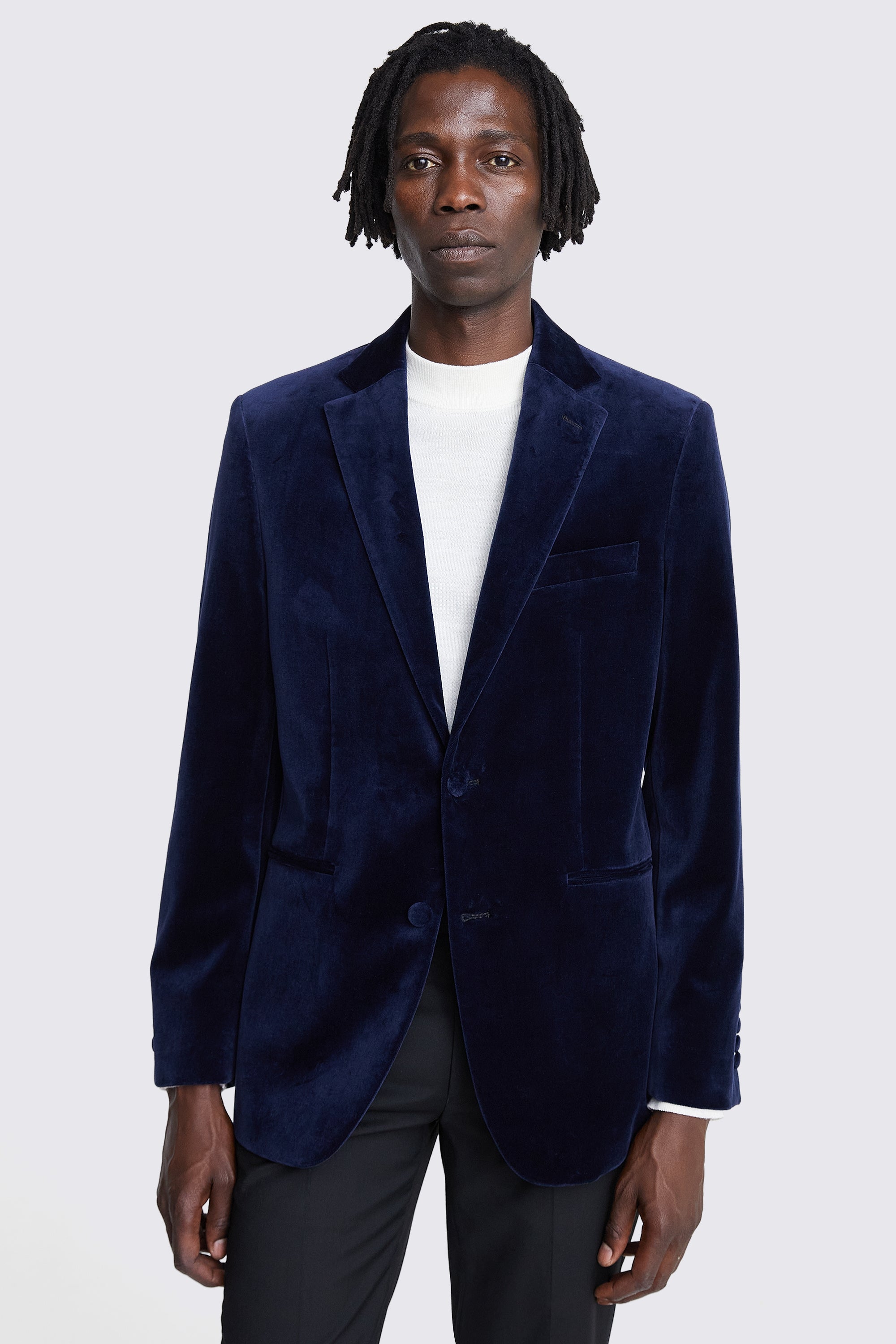 MOSS | Tailored Fit Blue Velvet Jacket | Moss Box