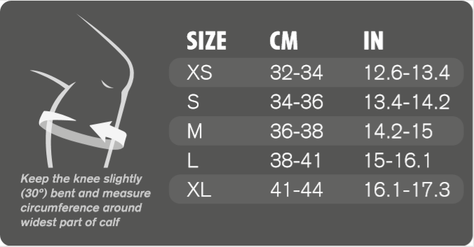 RX Shin & Calf Sleeve 5mm (parastinchi) - Guida alla ricerca della taglia giusta