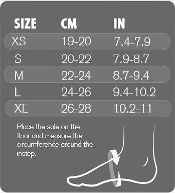 Grössentabelle für QD Ankle Support 3mm