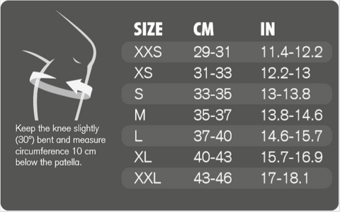 Rehband Knee Sleeve Size Guide