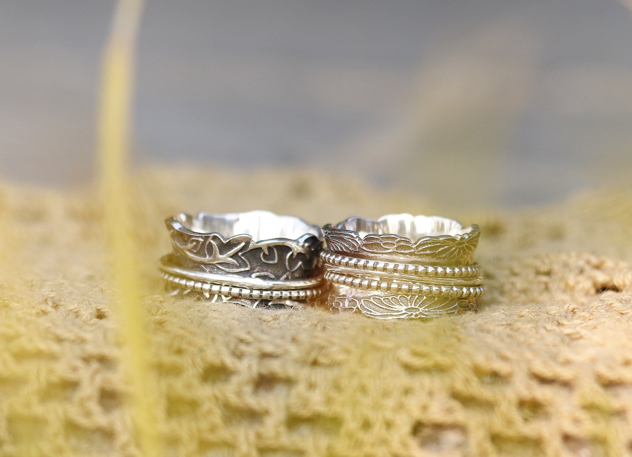 Chain Spinner Ring, Peaceful Lotus