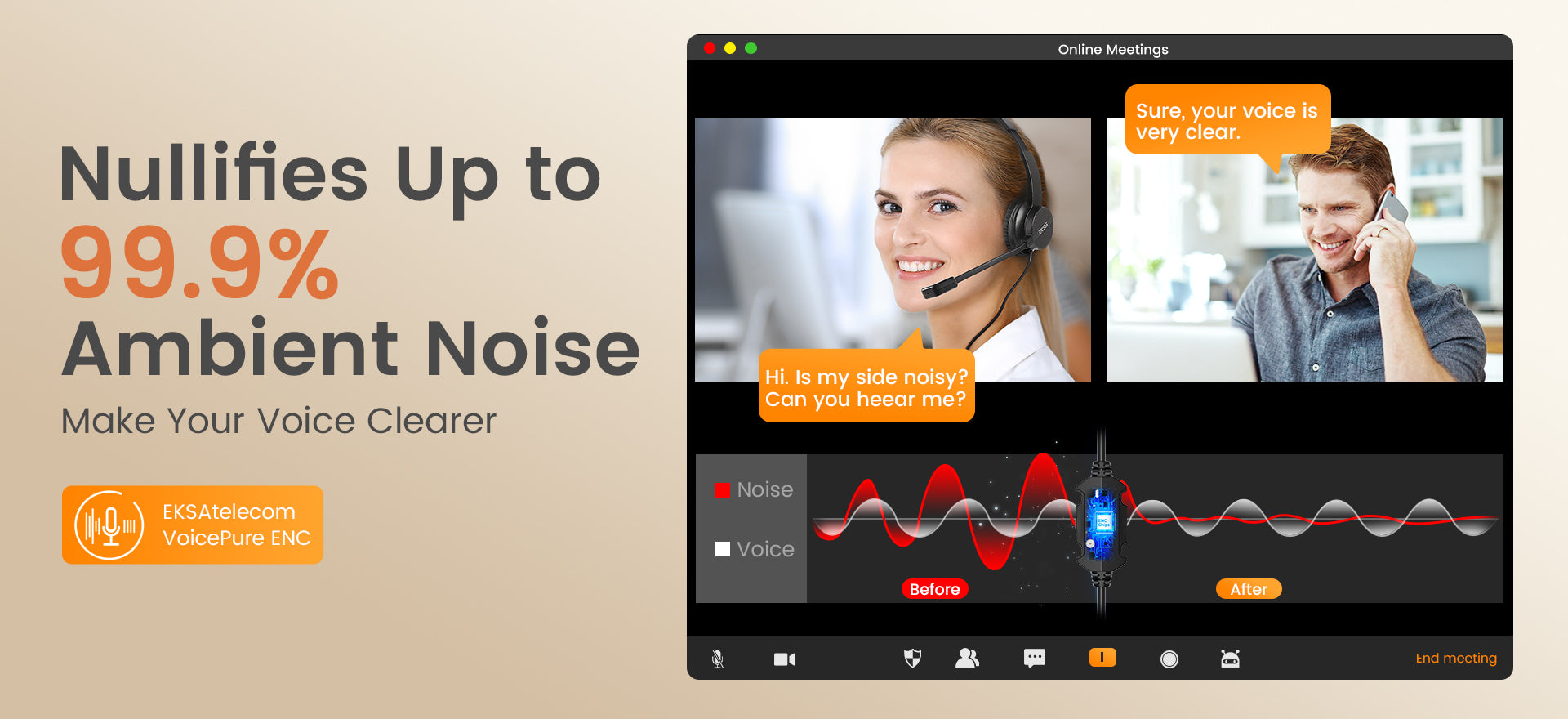 EKSAtelecom® H12E Noise Cancelling Headset: Advanced noise reduction for crystal-clear conversations.