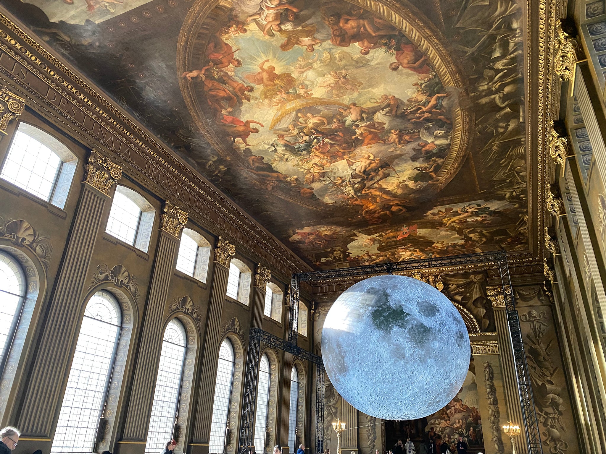 The moon hanging in the Painted Hall