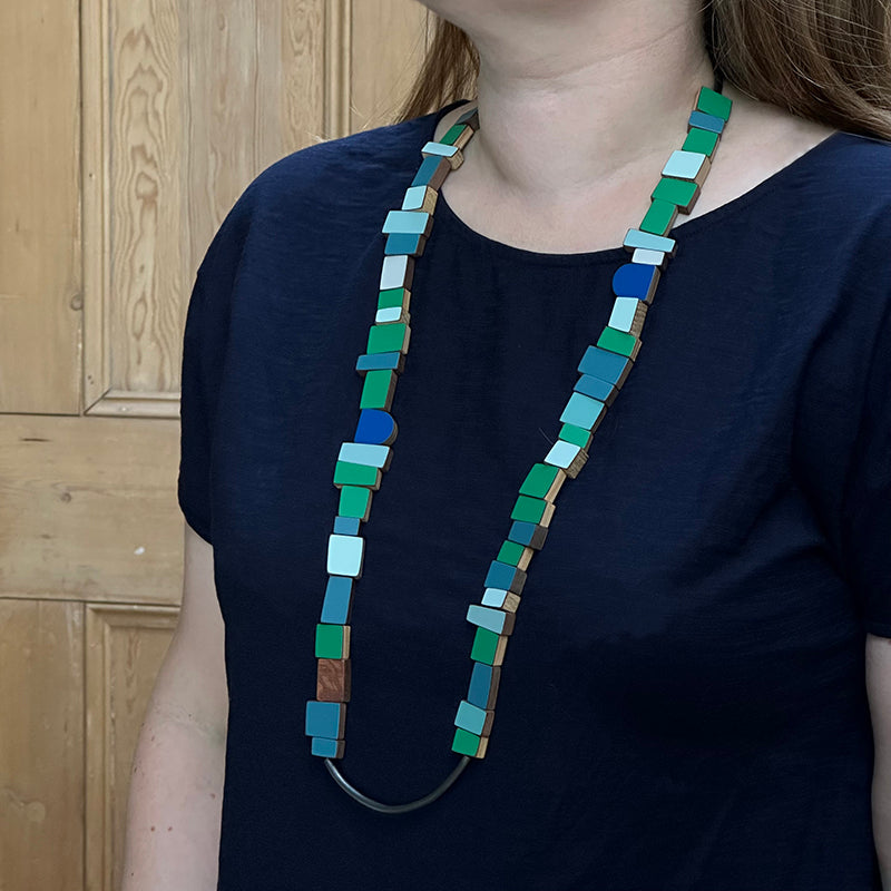 Green necklace made from offcuts