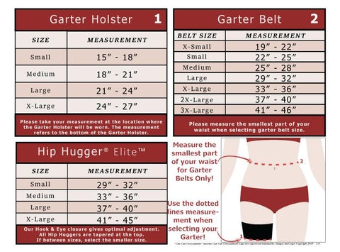 Can Can Concealment Thigh Holster Sizing Chart on LovaMe Boutique