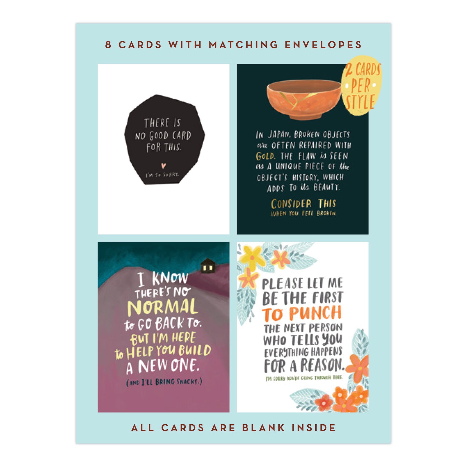 Empathy Cards, Box Of 8 Assorted