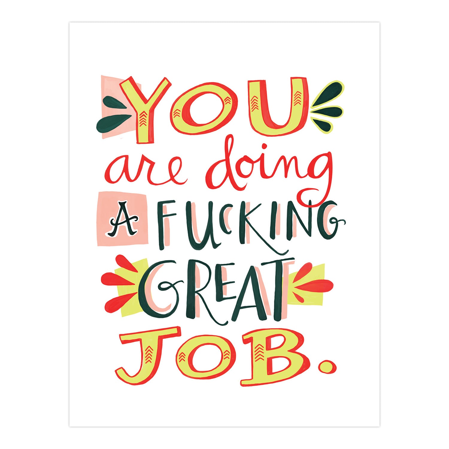 Fucking Great Job Sticker Motivational Gift For Friends Emily