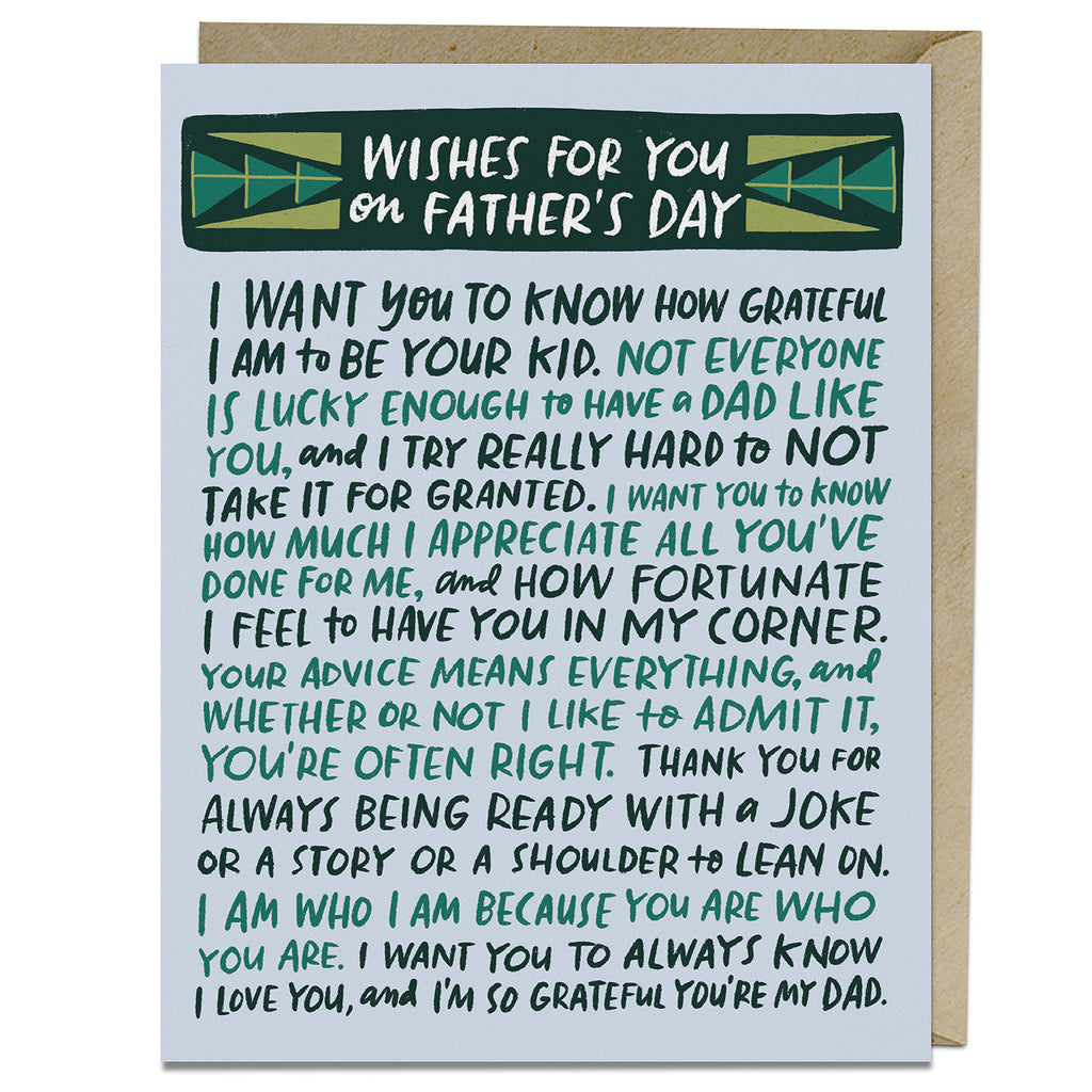 Wishes For You Father's Day Card Em & Friends