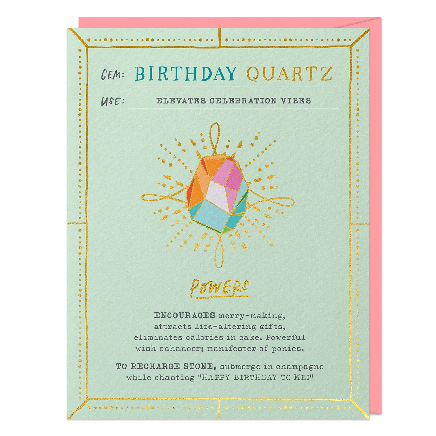 Birthday Quartz Fantasy Stone Card (No Pin)
