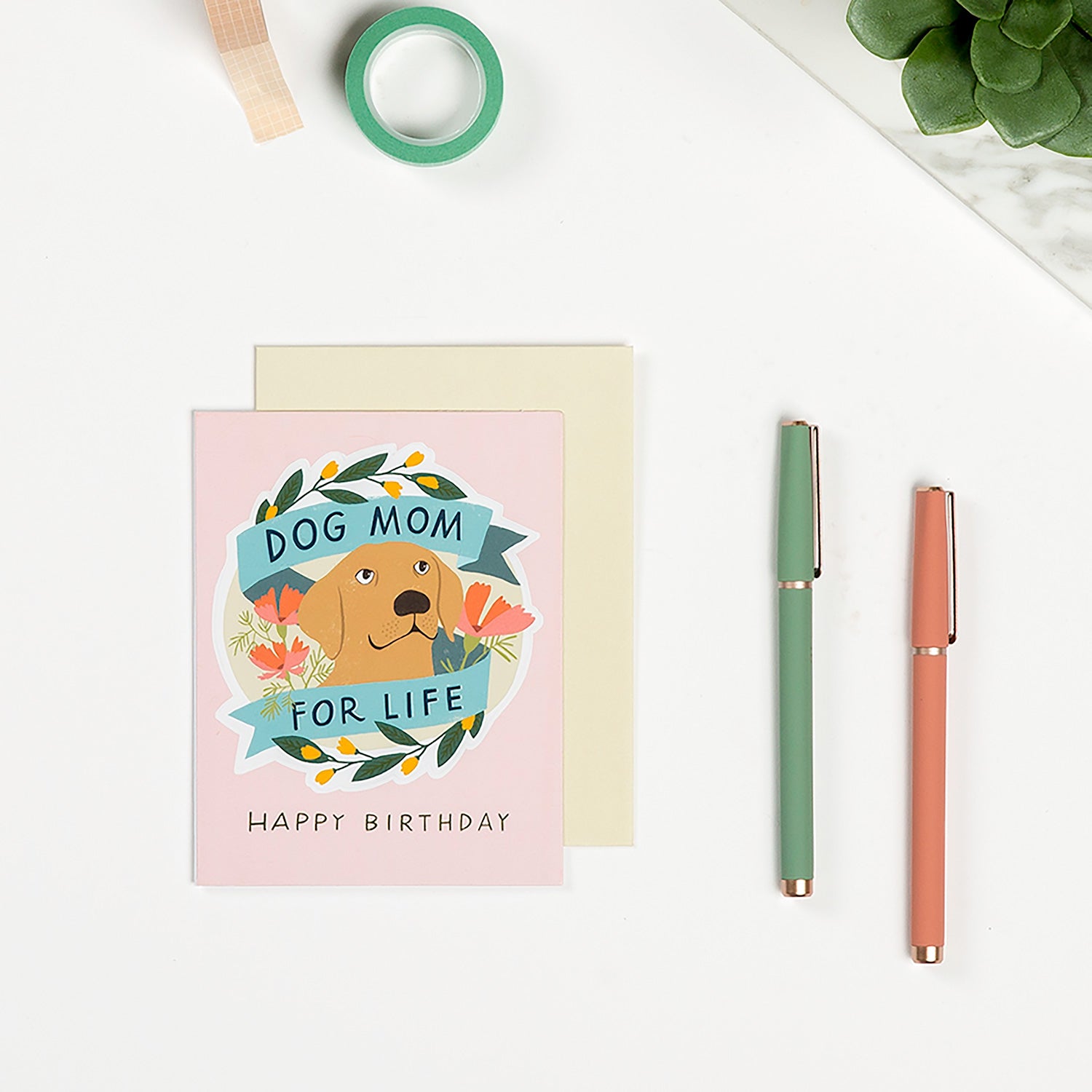 Dog Mom For Life Birthday Sticker Card