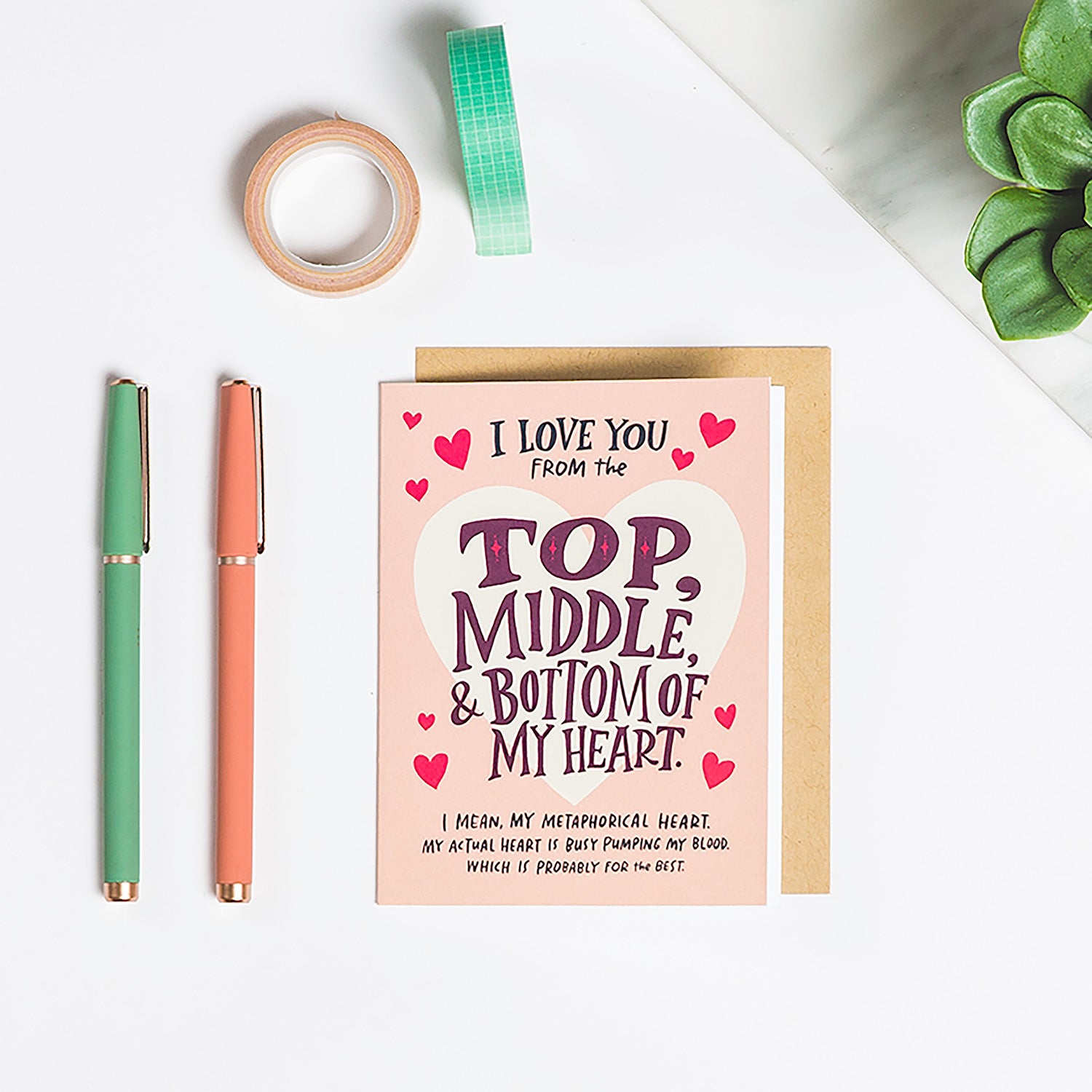 Love You Top Middle Bottom Card