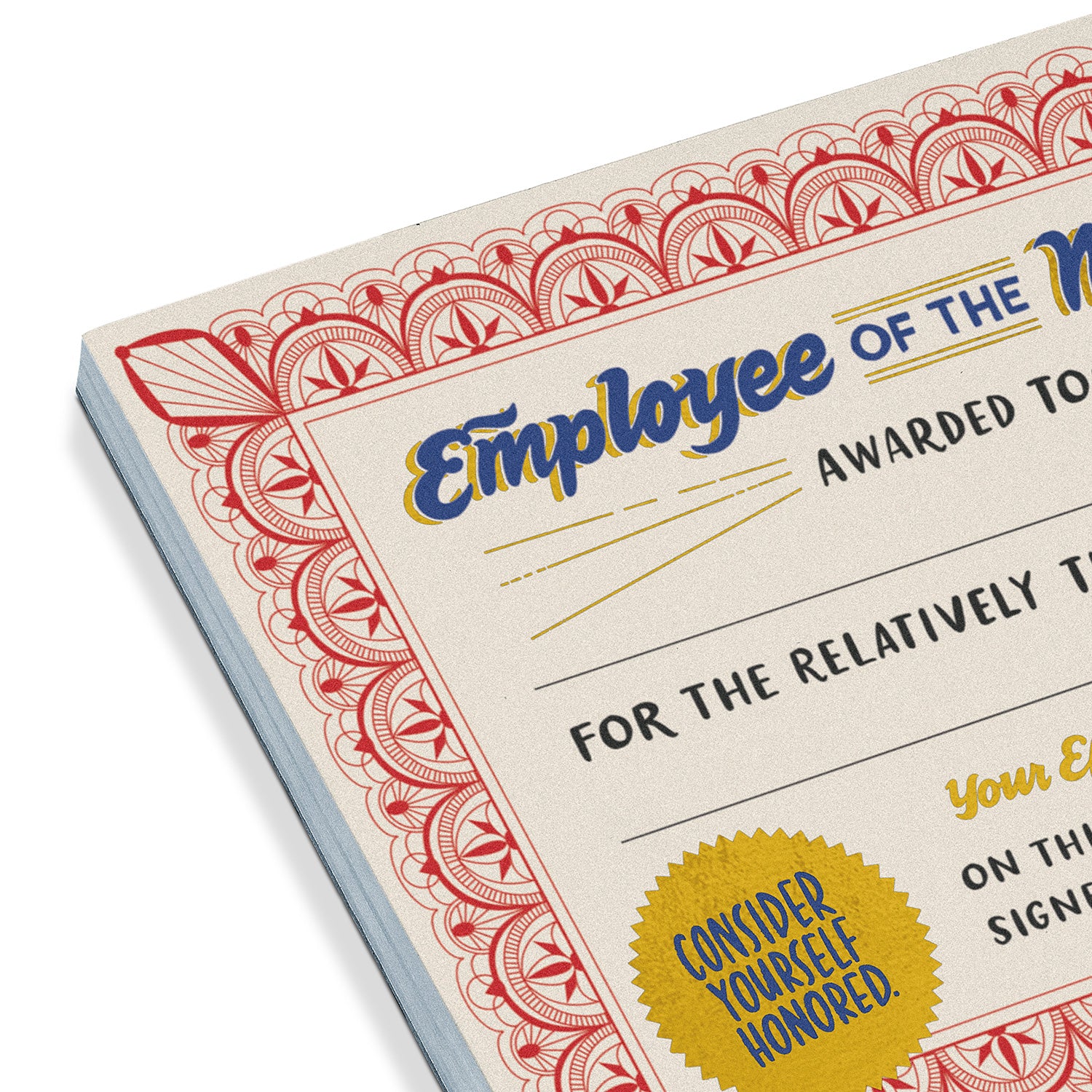 Employee Of The Moment Certificate Pad (Refresh)