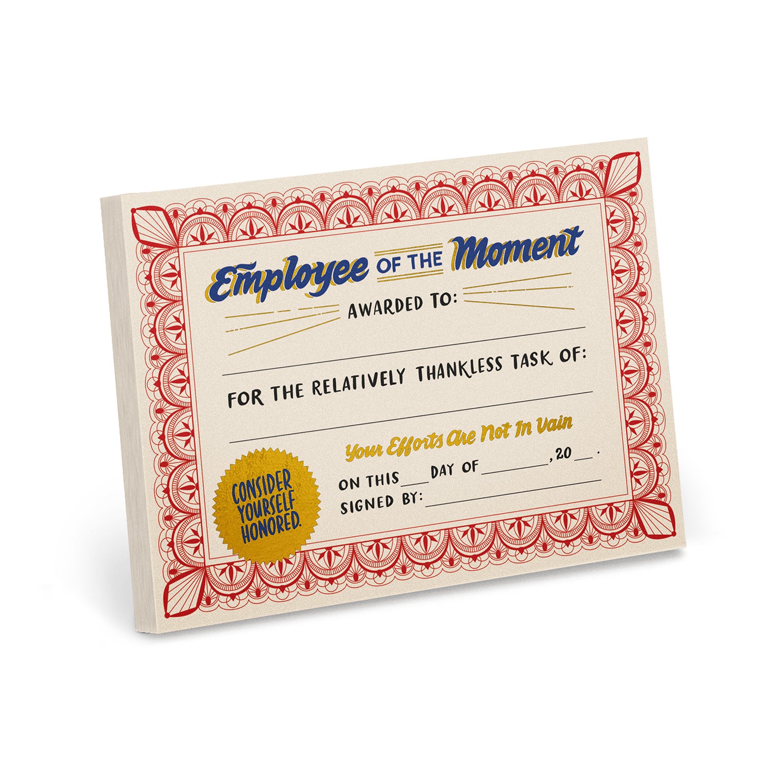 Employee Of The Moment Certificate Pad (Refresh)