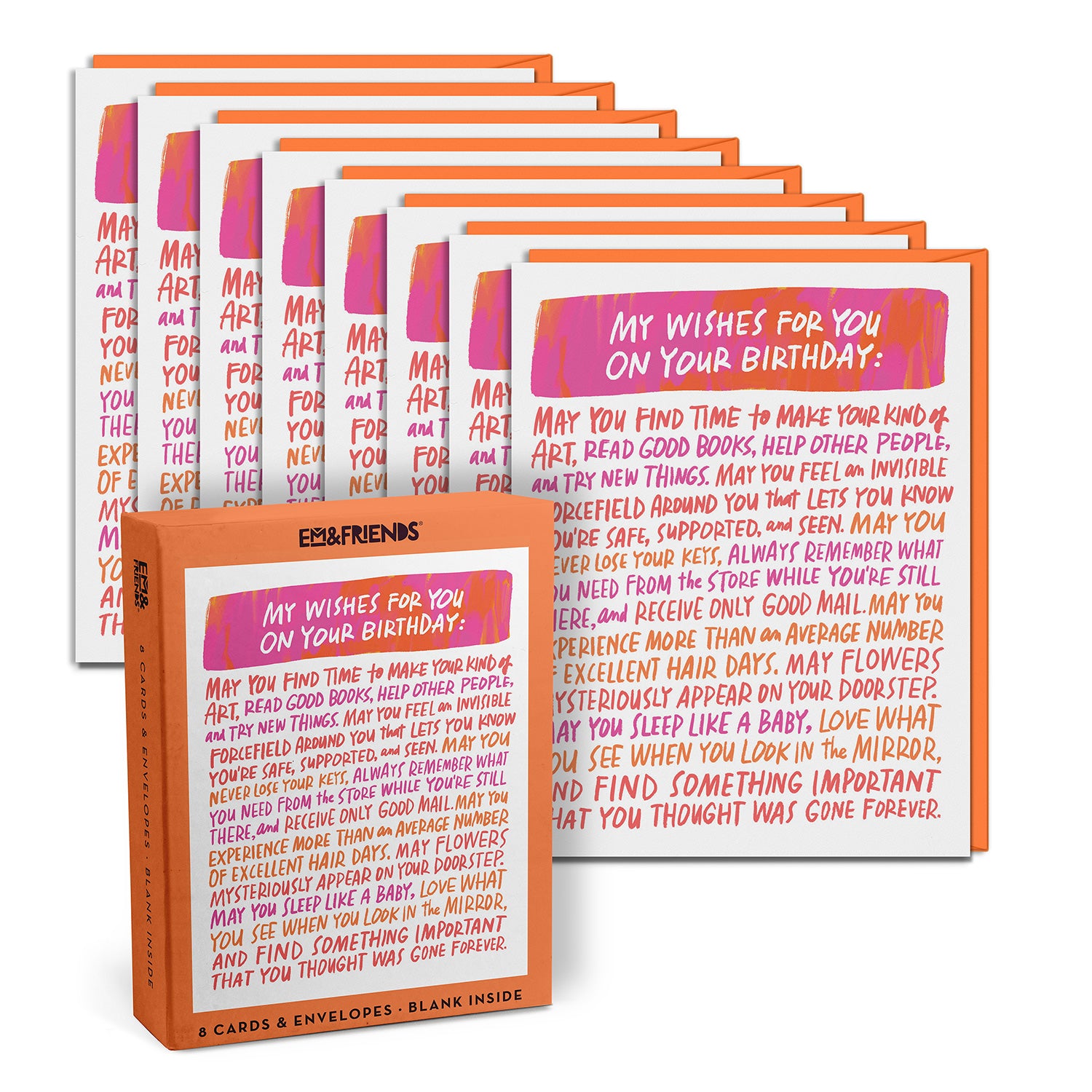 Wishes For You Card, Box Of 8 Single Birthday Cards