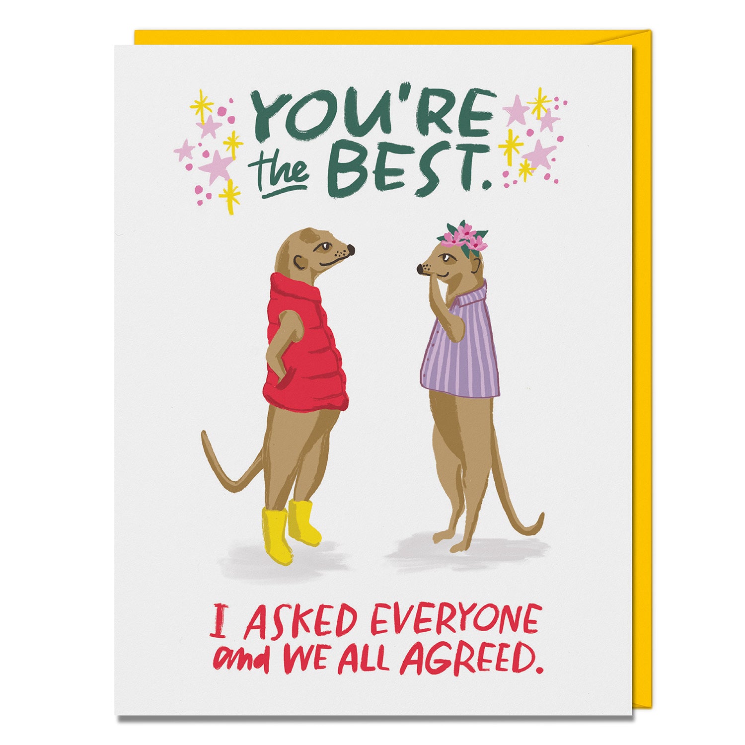 You’re The Best Card, Box Of 8 Single Encouragement Cards
