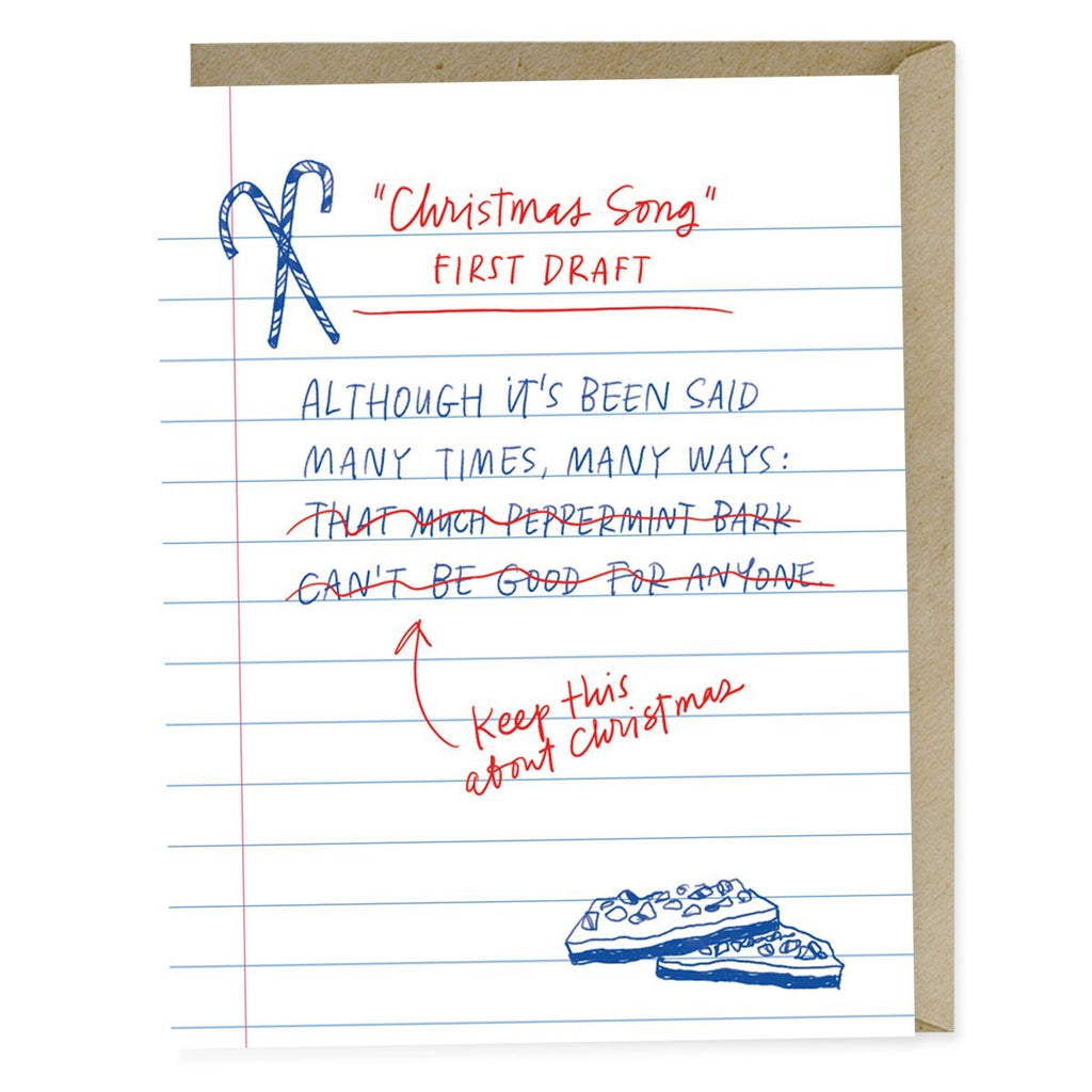 First Draft Lyrics Christmas Song Card | Emily McDowell ...