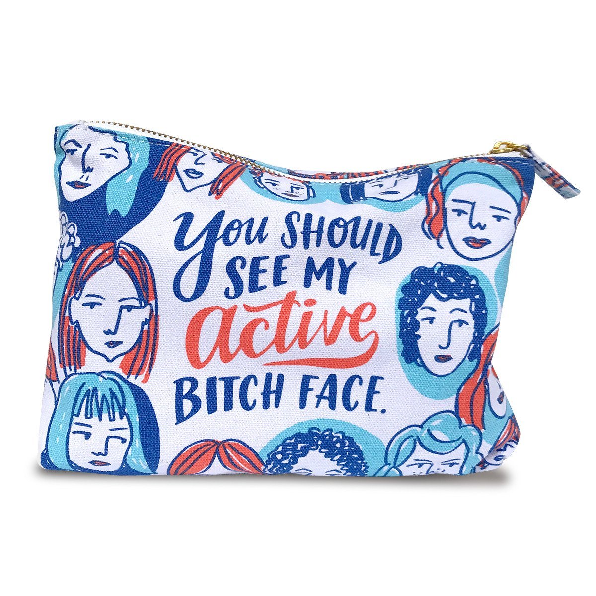 Active Bitch Face Canvas Pouch