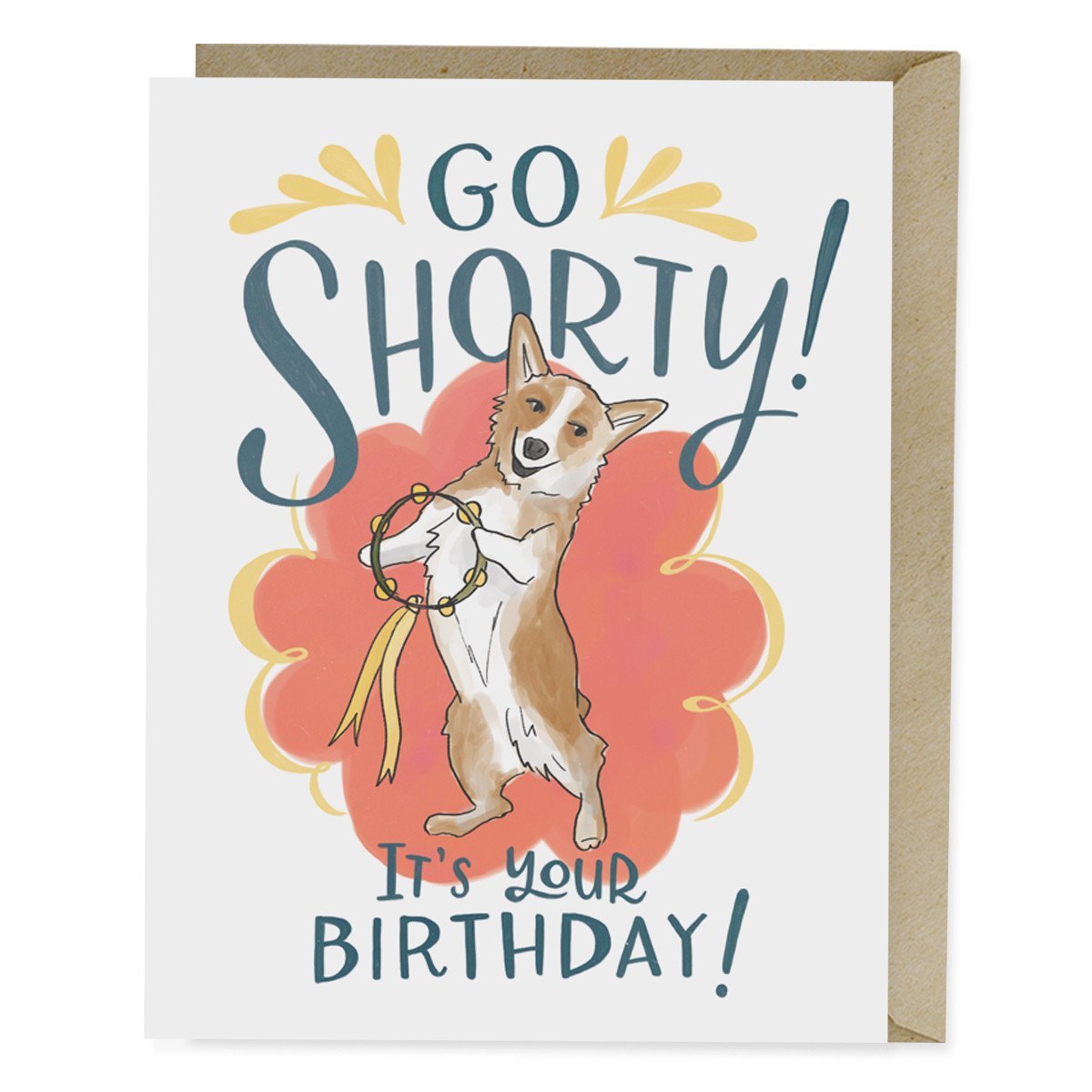 Go Shorty Corgi Dog Birthday Card
