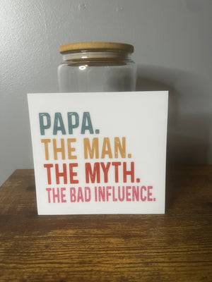 Papa  - 16oz Glass Can - CoastalMECreations