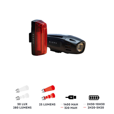 ECLAIRAGE VELO LED CL 500 AVANT/ARRIERE USB ELOPS