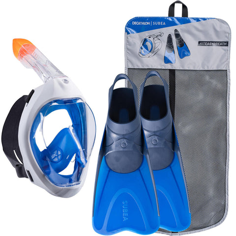 KIT MASQUE DE Plongée Snorkling Adulte Tuba Palmes Sac de Transport NOIR et  BLEU EUR 79,90 - PicClick FR