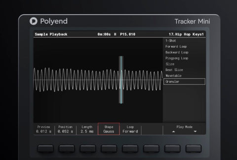 Polyend Tracker Mini, granular synthesizer.