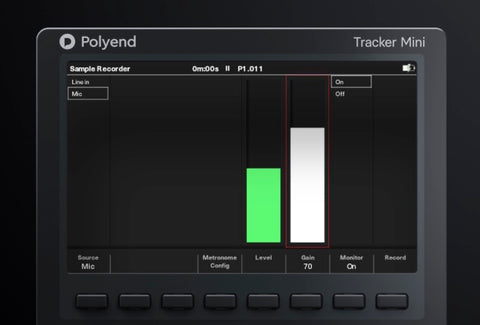 Polyend Tracker Mini, sample recorder.