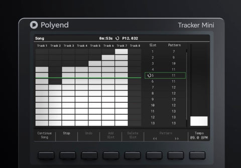 Polyend Tracker Mini, song mode.