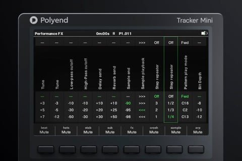 Polyend Tracker Mini, performance mode.