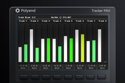Polyend Tracker Mini, mixer and master.