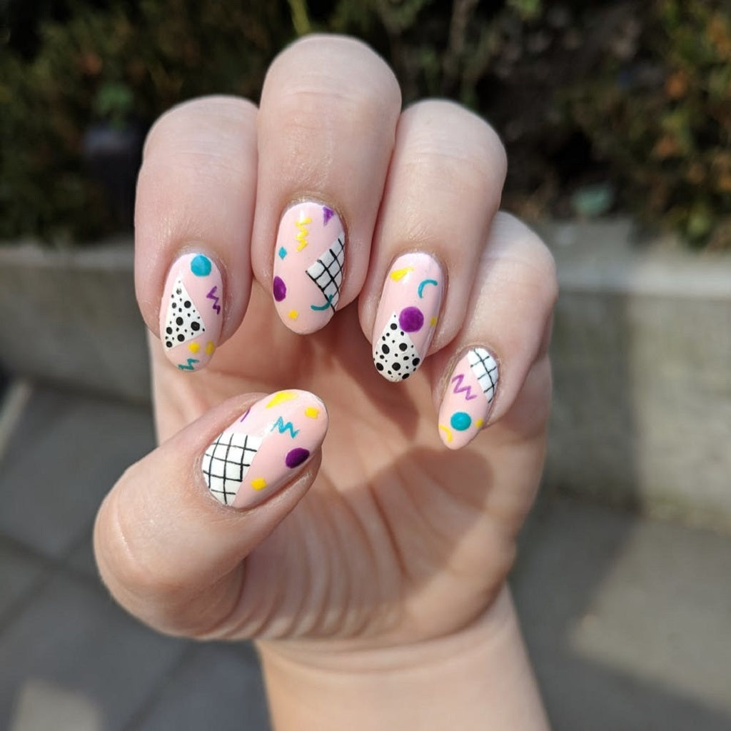 80’s Geometric Nail Art