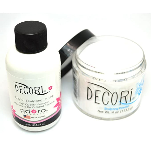 Adoro Decori Liquid Monomer, Clear Acrylic Powder 4oz