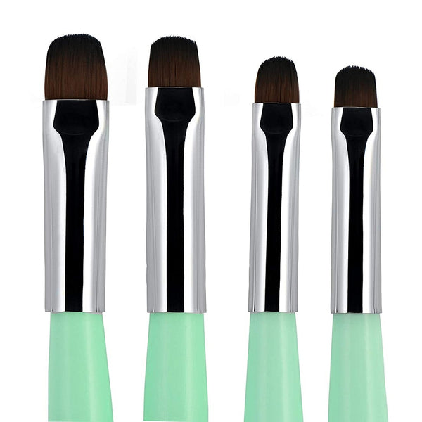 Beaute Galleria 4 Pieces UV Gel PolyGel Nail Brush Set (Size 6, 8, 10, 14)