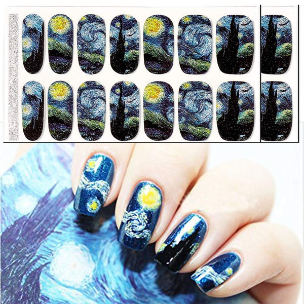 BlueZOO 6 Sheets Shiny Nail Art Stickers