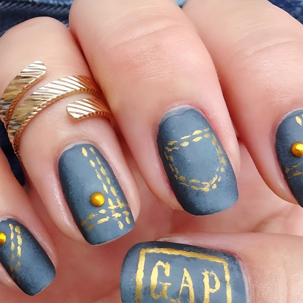 Branded Denim Nails