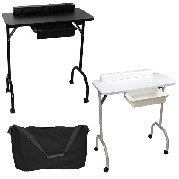 Affordable price in small/portable table: LCL Beauty Portable Folding 1-Drawer Manicure Table