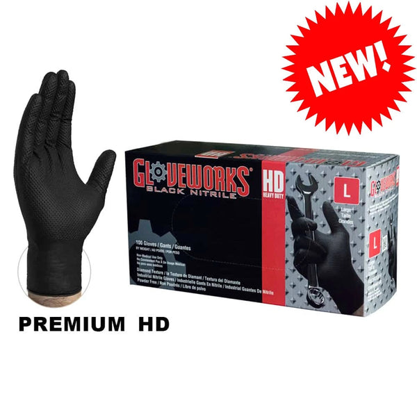 GLOVEWORKS Industrial Black Nitrile Gloves