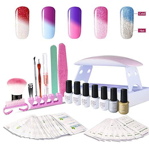 Gel Nail Polish Starter Kit, with 6W UV LED Nail Dryer