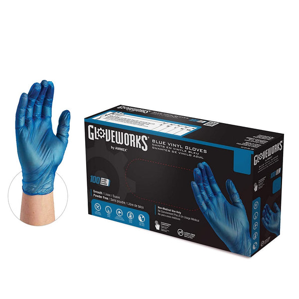 GlovePlus Industrial Blue Vinyl Gloves