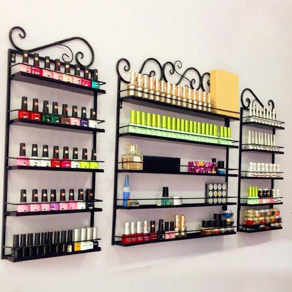 Go2buy Metal Nail Polish Wall Rack 5 Tier Organizer